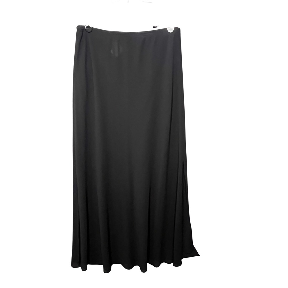 NWT Ronni Nicole Vtg 90s Black Chiffon Maxi Skirt  XL Whimsigoth Witchy‎ Evening